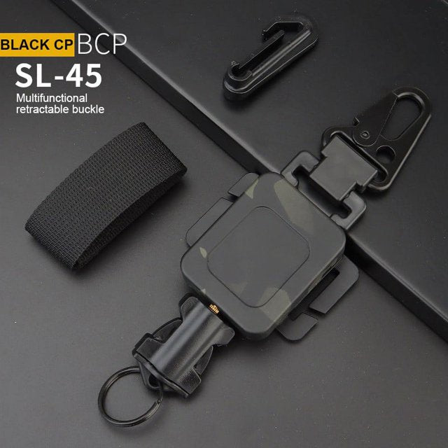 Hunting Anti-theft Telescopic Hanging Buckle Keychain Secure Rope Strap Clamp