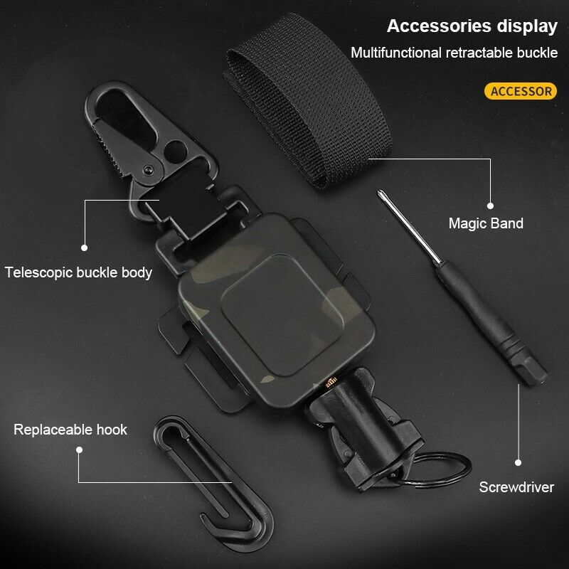 Hunting Anti-theft Telescopic Hanging Buckle Keychain Secure Rope Strap Clamp