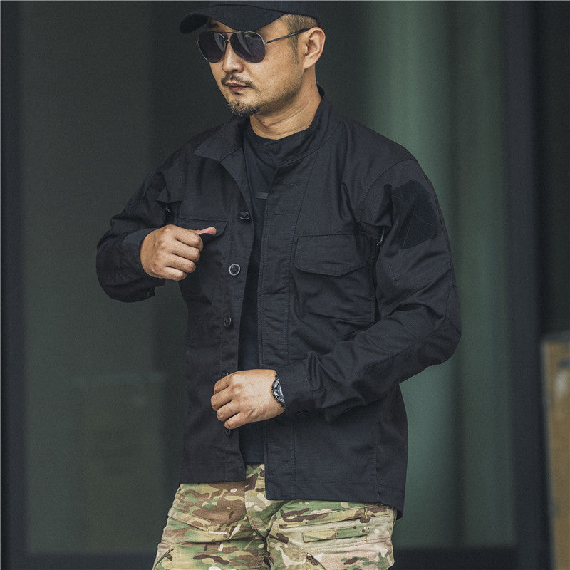 Men's Camo Tactical Long Sleeve Shirt Military Tactical Soldier Uniform Waterproof Multi-Pockets Outdoor Shirts