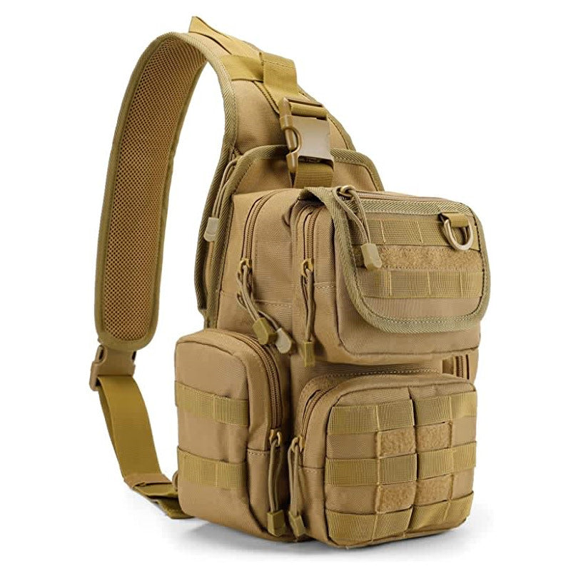 Tactical EDC Sling Bag Pack with Adjustable Holster Sling Shoulder Assault Range Backpack(Tan)