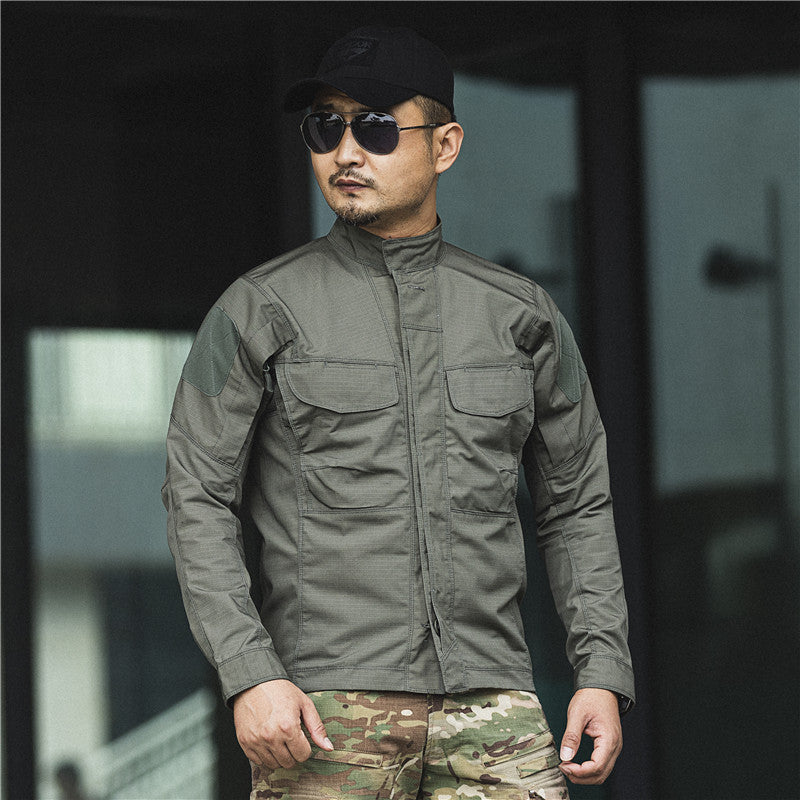 Men's Camo Tactical Long Sleeve Shirt Military Tactical Soldier Uniform Waterproof Multi-Pockets Outdoor Shirts