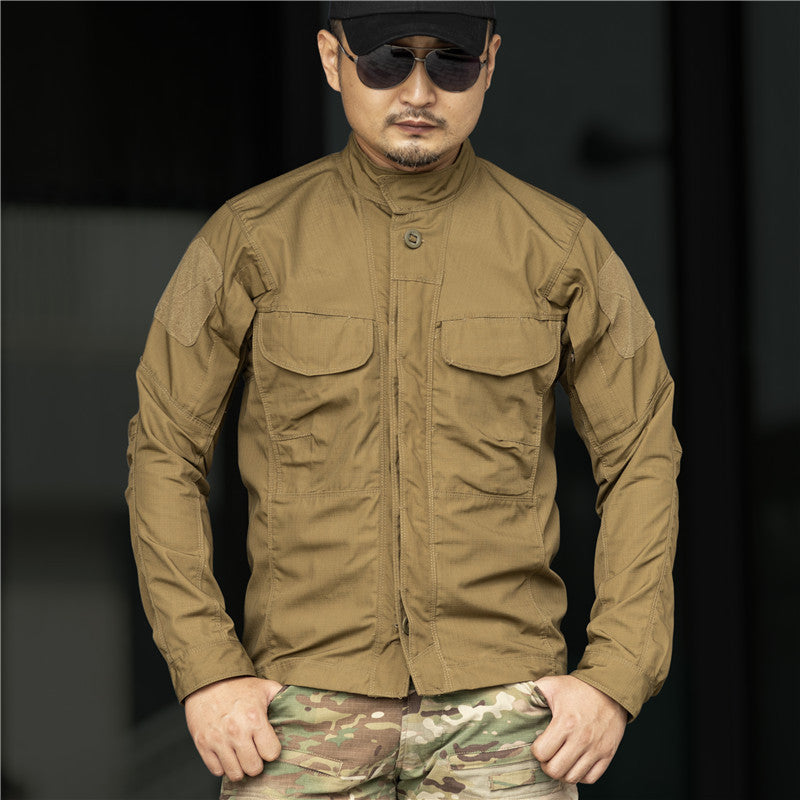 Men's Camo Tactical Long Sleeve Shirt Military Tactical Soldier Uniform Waterproof Multi-Pockets Outdoor Shirts