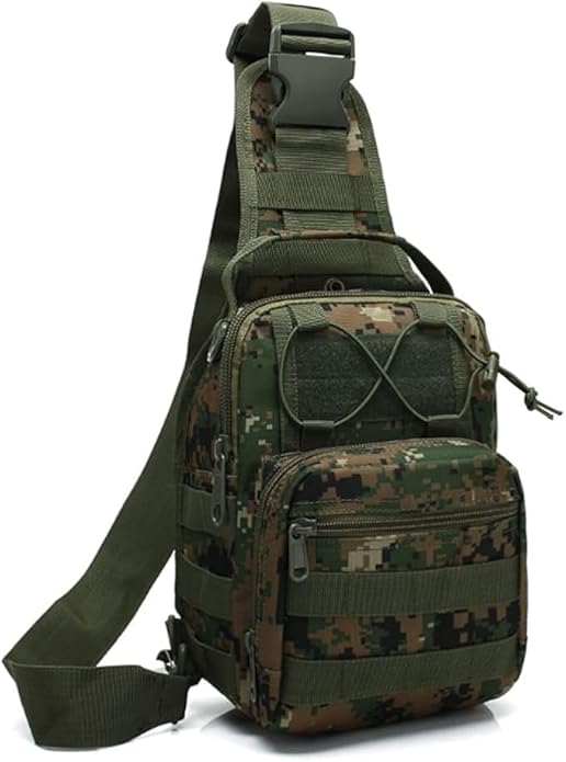 Men Backpack Molle Tactical Sling Chest Pack Shoulder Bag Outdoor Hiking Travel