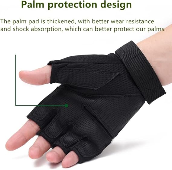 Men's Fingerless Breathable Workout Gloves Tactical Combat Shooting Motorcycle Weight Lifting Gloves