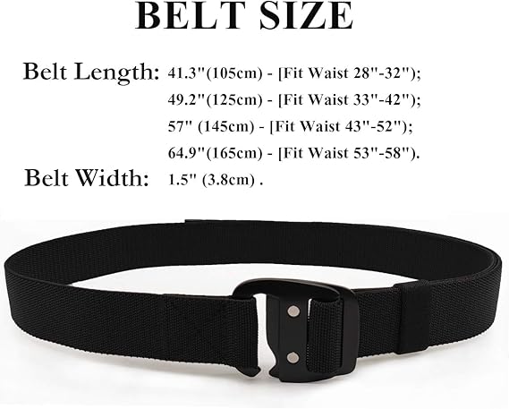 Mens Tactical Belt Military Elastic Stretch Duty Riggers Belt Metal Buckle