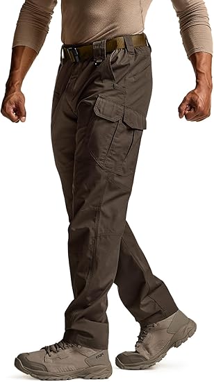 Men's Tactical Pants, Water Resistant Ripstop Cargo Pants, Lightweight EDC Work Hiking Pants, Outdoor Apparel