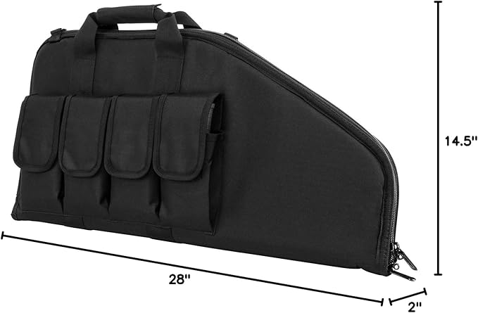 CVCP2961B-28 Pistol Subgun Gun Case, Black, 28" x 13"