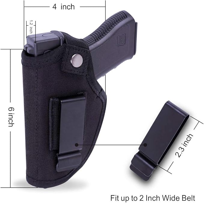 Concealed Carry Holster, Universal Holster, Inside The Waistband Bundle, Holster for Man/Woman Fits Right Hand and Left, Compact Subcompact Handguns, Black