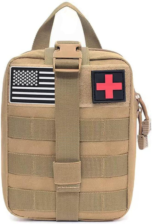 Tactical Molle Pouch Medical First Aid Kit Bag Military Ifak Small Emergency Survival kit Combat Waterproof Medic Bag with US Patch