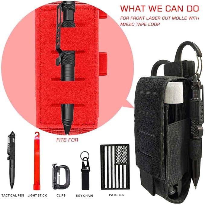 2 Piece Upgrade Laser Cut 1000D Molle Torniquet Pouch, Tactical Medical Tourniquet Pouch Holste