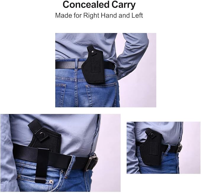 Concealed Carry Holster, Universal Holster, Inside The Waistband Bundle, Holster for Man/Woman Fits Right Hand and Left, Compact Subcompact Handguns, Black