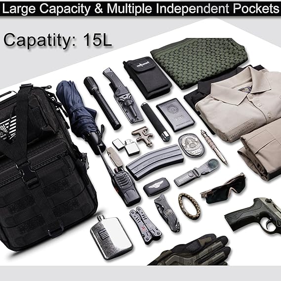 Tactical Sling Bag Pack Military Rover Shoulder Sling Backpack EDC Molle Assault Range Bag