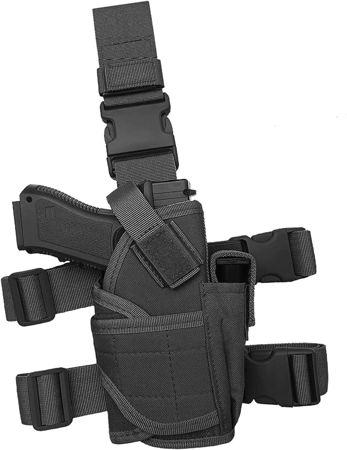 Molle Tactical Pistol Thigh Gun Holster, Drop Leg Holster, Right Hand Adjustable