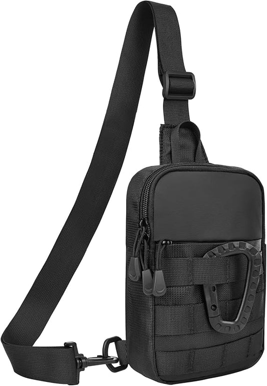 Small Sling Bag for Men, Tactical Inspired Waterproof Utility EDC Mini Crossbody Chest Bag for Travel Work Sport