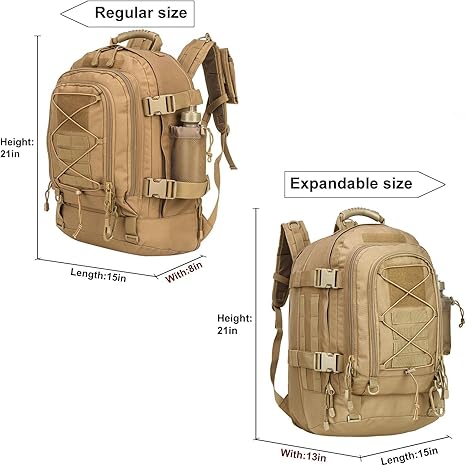 Expandable 40-64L Military Tactical Backpack 3 Day Bag Hiking Gym Sport Camping