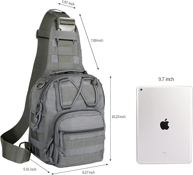 Tactical Backpack-1000D Waterproof Military Backpack/Laser-Cut/CCW Bags Sling Bag Tactical Satchel Shoulder Bag Men