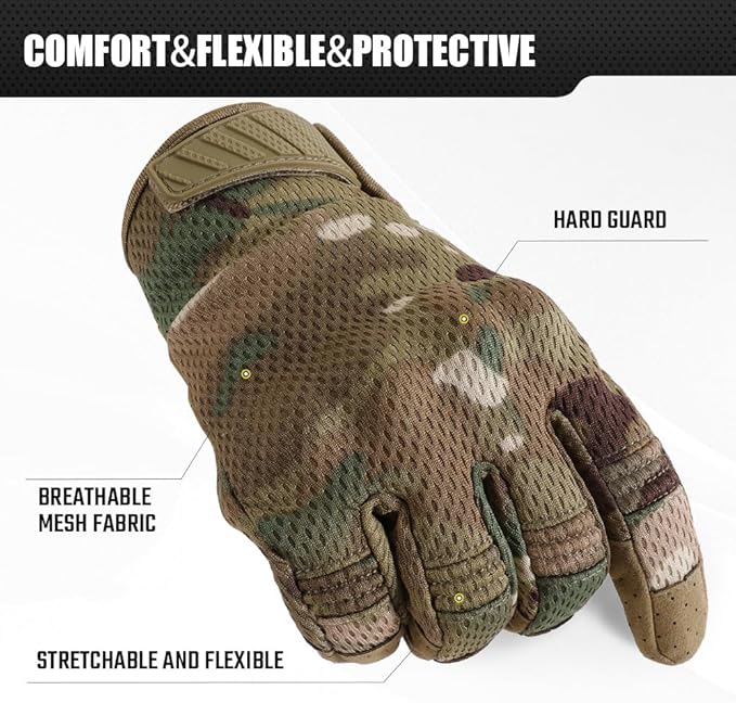 Tactical Gloves for Men - Breathable, Flexible, Durable, Touchscreen Capable & Perfect for Summer Outdoor Activities!