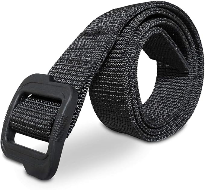 Tactical Belt, 1.5-inch Nylon Gun Belts for Men, 2-Ply EDC Belt with Adjustable Plastic Buckle