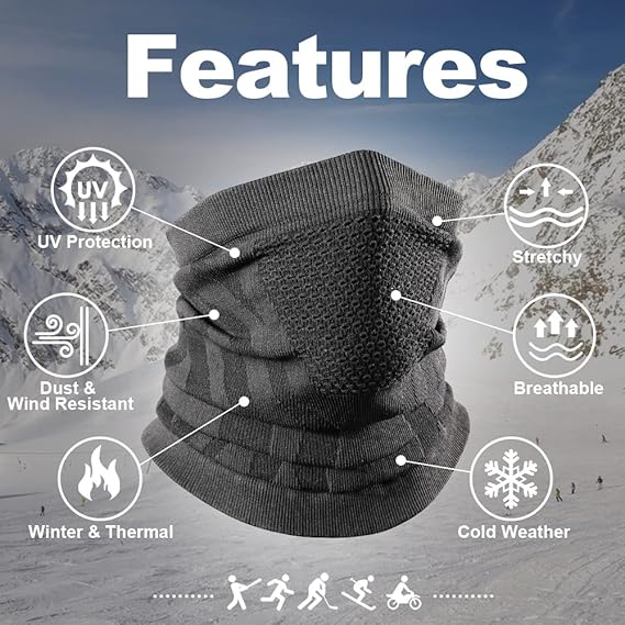 Winter Neck Warmer Gaiter Windproof Face Mask Balaclava Bandana for Ski Snowboard