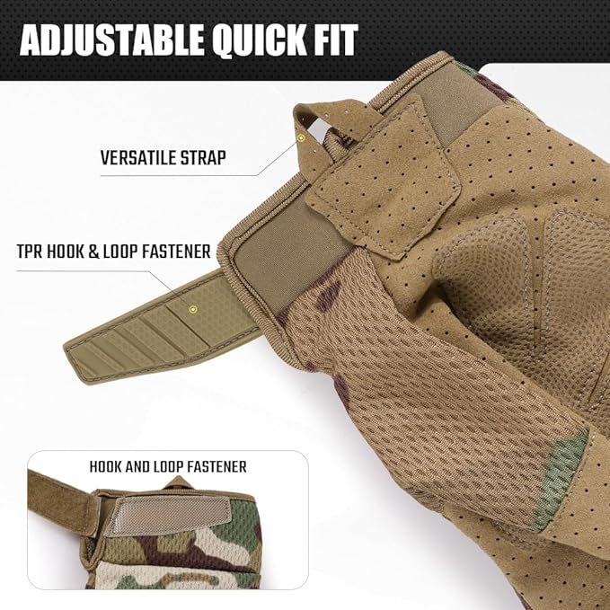 Tactical Gloves for Men - Breathable, Flexible, Durable, Touchscreen Capable & Perfect for Summer Outdoor Activities!