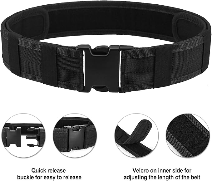 Police Security Tactical Combat Gear Utility Nylon Belt (Black)