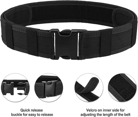 Police Security Tactical Combat Gear Utility Nylon Belt (Black)