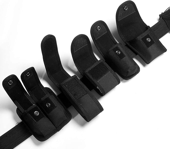 10 in 1 Duty Belt Black Law Enforcement Tactical Equipment System Set 10 pcs