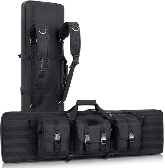 Soft Double Rifle Bag, Gun Case Storage & Transportation, Long Gun Bag Portable Tactical Backpack Carrying with Molle for Shooting Range Hunting Outdoors, 32/36/42/48'' with Multiple Colors