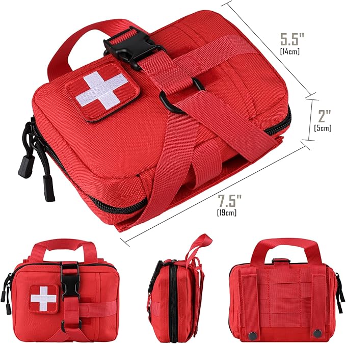 Tactical EMT Pouch, Rip Away Molle Medical Pouches IFAK Tear-Away First Aid Kit Emergency Survival Bag for Travel Outdoor Hiking