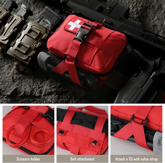 Tactical EMT Pouch, Rip Away Molle Medical Pouches IFAK Tear-Away First Aid Kit Emergency Survival Bag for Travel Outdoor Hiking