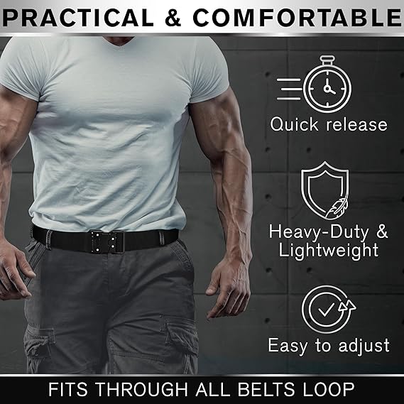 Tactical Belt – Heavy-Duty & Quick Release – Military, Work, Rigger, Duty & Utility Belt for Men