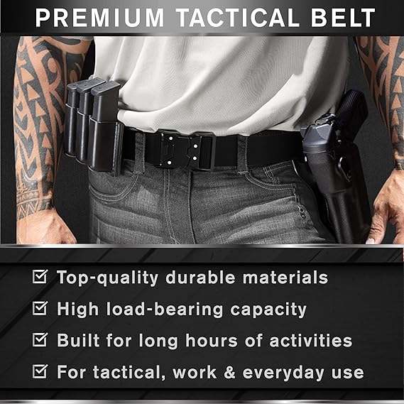 Tactical Belt – Heavy-Duty & Quick Release – Military, Work, Rigger, Duty & Utility Belt for Men