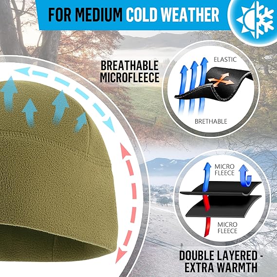 Fleece Watch Cap - Army Military Tactical Beanie Hat Winter Skull Cap