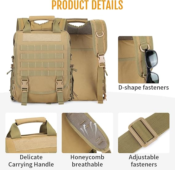 Tactical Briefcase Heavy Duty Military Shoulder Messenger Bag Lightweight Mens Handbag