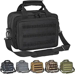 Gun Range Bag, Tactical 2 Pistol Bag for Handguns and Ammo, Firearm Shooting Case with Multi-Pockets, Duffle Bag for Shooting & Outdoor Hunting