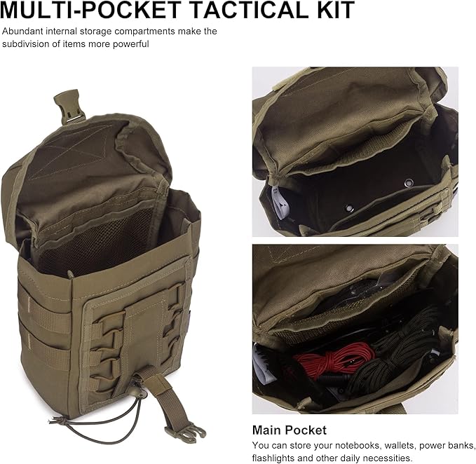 Molle Admin Pouch,EDC Pouch, Tactical Drawstring Pouch,Utility Pouch