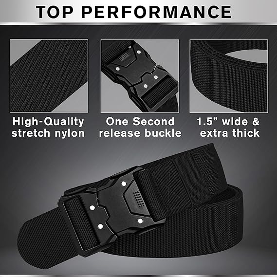 Tactical Belt – Heavy-Duty & Quick Release – Military, Work, Rigger, Duty & Utility Belt for Men