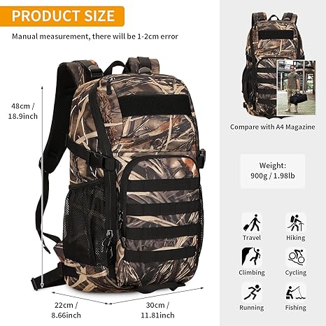 Military MOLLE Backpack Hunting Rucksack Gear Tactical Backpack Assault Pack 25L