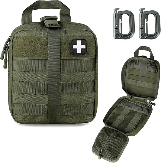 Tactical First Aid Pouch, Molle EMT Pouches Rip-Away Military IFAK Medical Bag Outdoor Emergency Survival Kit Quick Release Design Include Red Cross Patch