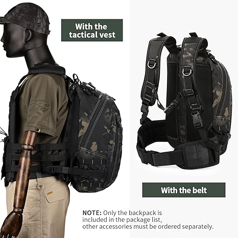 Military MOLLE Backpack Hunting Rucksack Gear Tactical Backpck Assault Pack Can Attach with the Vest and Belt