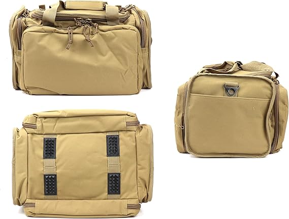 Tactical Range Bag with Removable Pistol Pouches, Gun Range Duffle Bag for Ammo, Shooting, Hunting, or Traveling