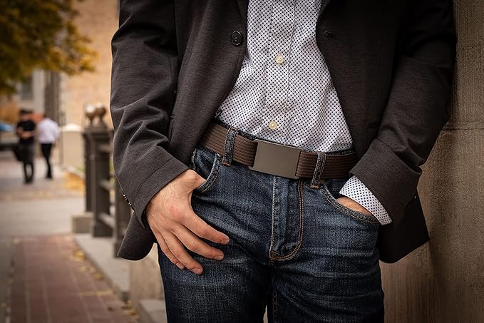 Gunmetal Belt: Durable Belts for Men & Women, Versatile Nylon Tactical Belt for Work, Golf, Casual & Outdoor Use