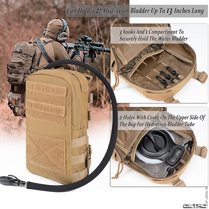 Tactical Small MOLLE Hydration Pack Outdoor Water Bladder Carrier Pack for Vest Backpack