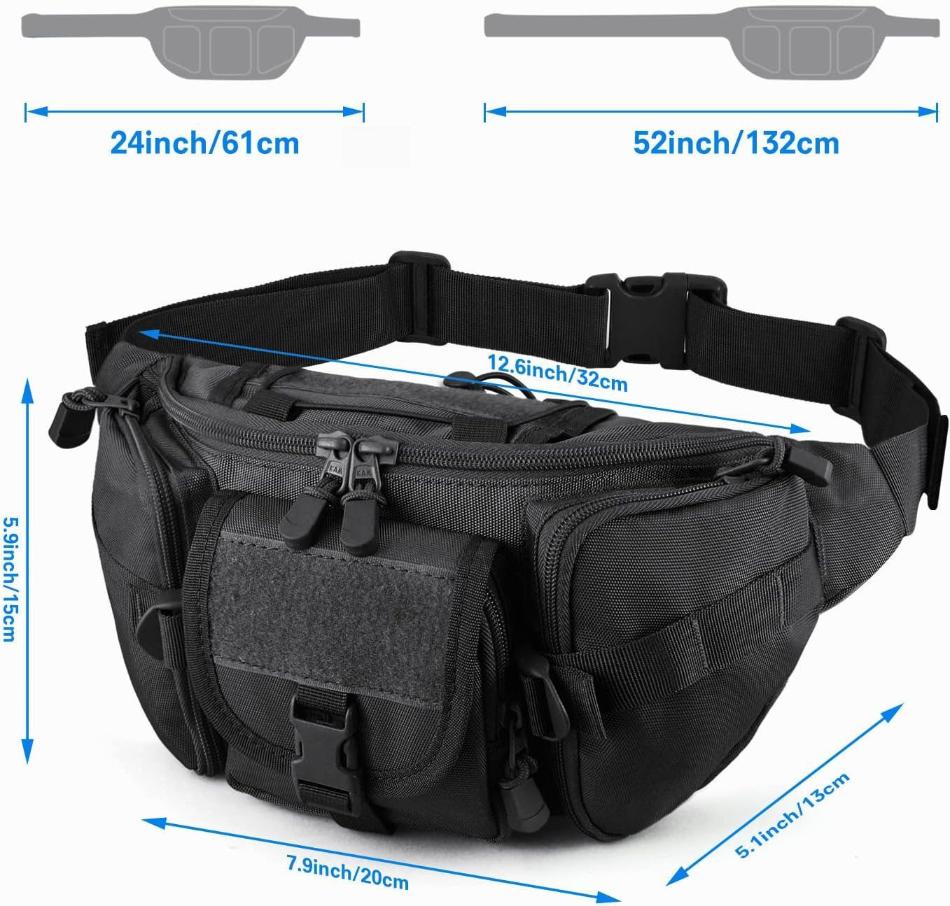 Tactical Fanny Pack for Men Waist Bag Hip Belt Outdoor Hiking Fishing Bumbag with Patch 4.5 4.5 out of 5 stars    1,210 ratings | Search this page