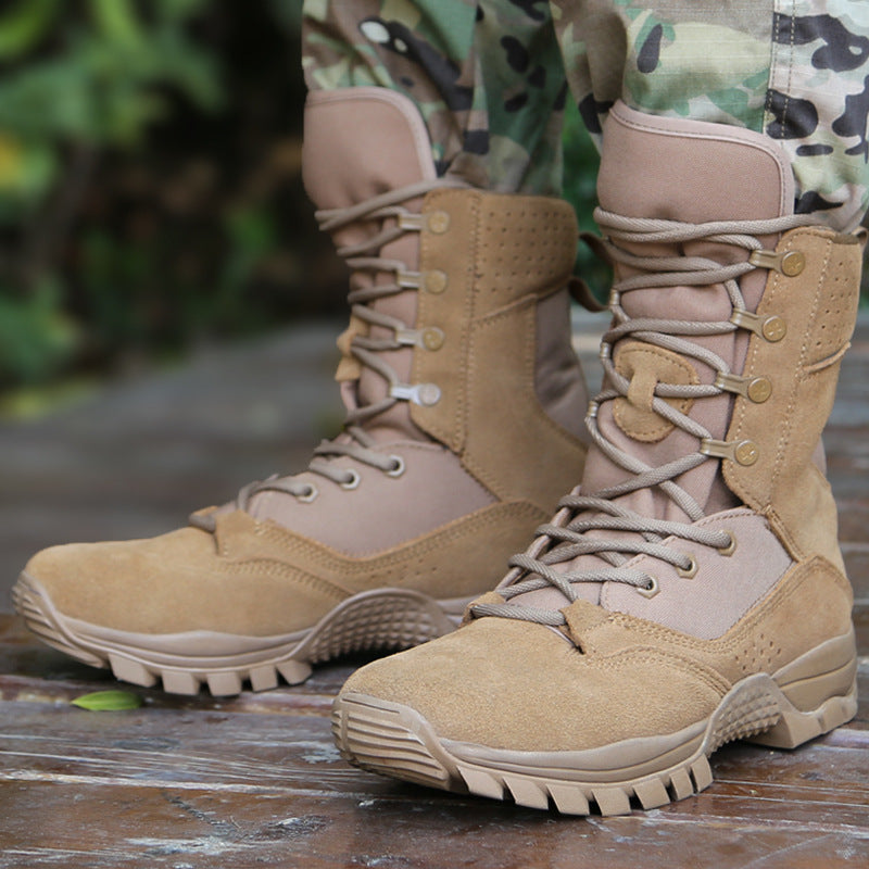 High-top tactical boots men's ultra-light breathable cowhide combat boots