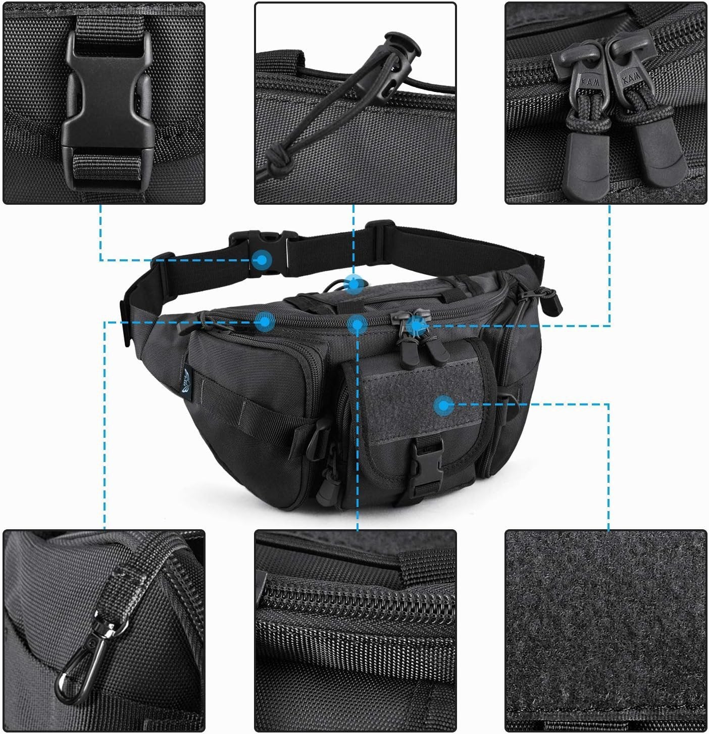 Tactical Fanny Pack for Men Waist Bag Hip Belt Outdoor Hiking Fishing Bumbag with Patch 4.5 4.5 out of 5 stars    1,210 ratings | Search this page