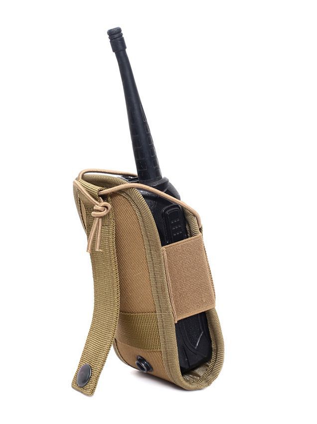 Tactical outdoor walkie-talkie case multi-function MOLLE system walkie-talkie external protective case mobile phone accessory bag